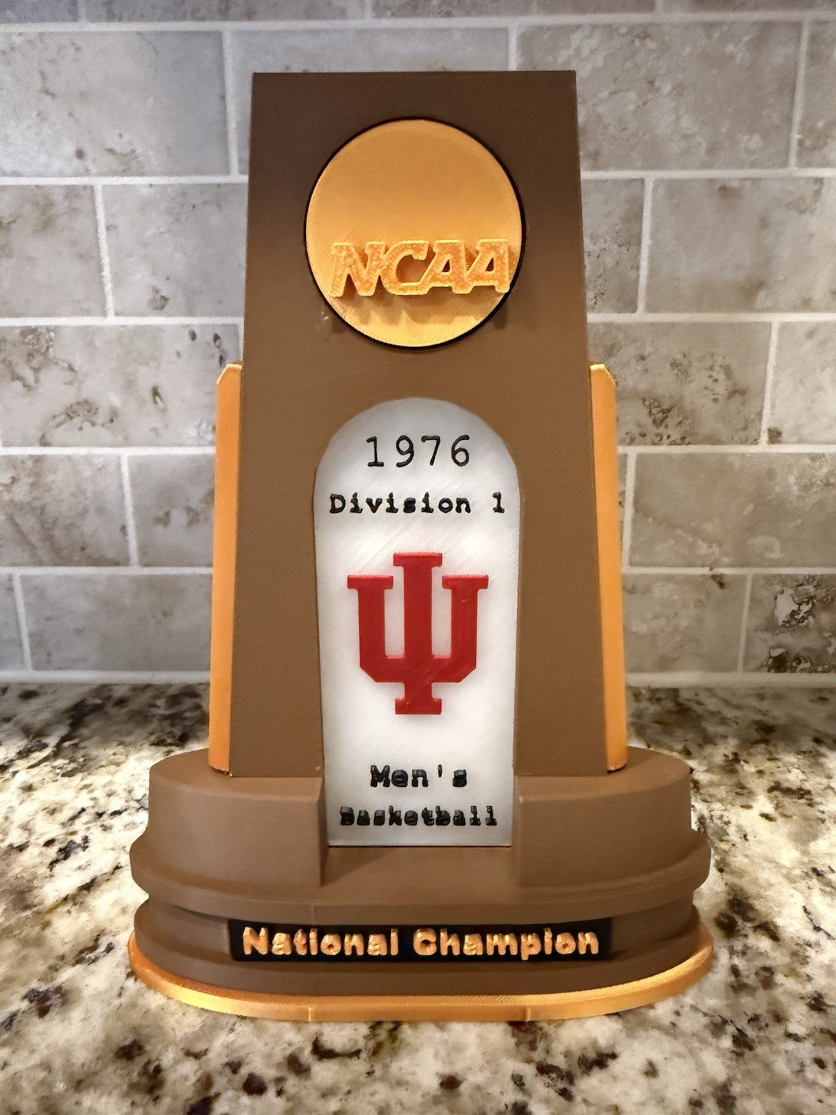 Indiana Hoosiers 1976 national champion trophy 3d printed Custom basketball