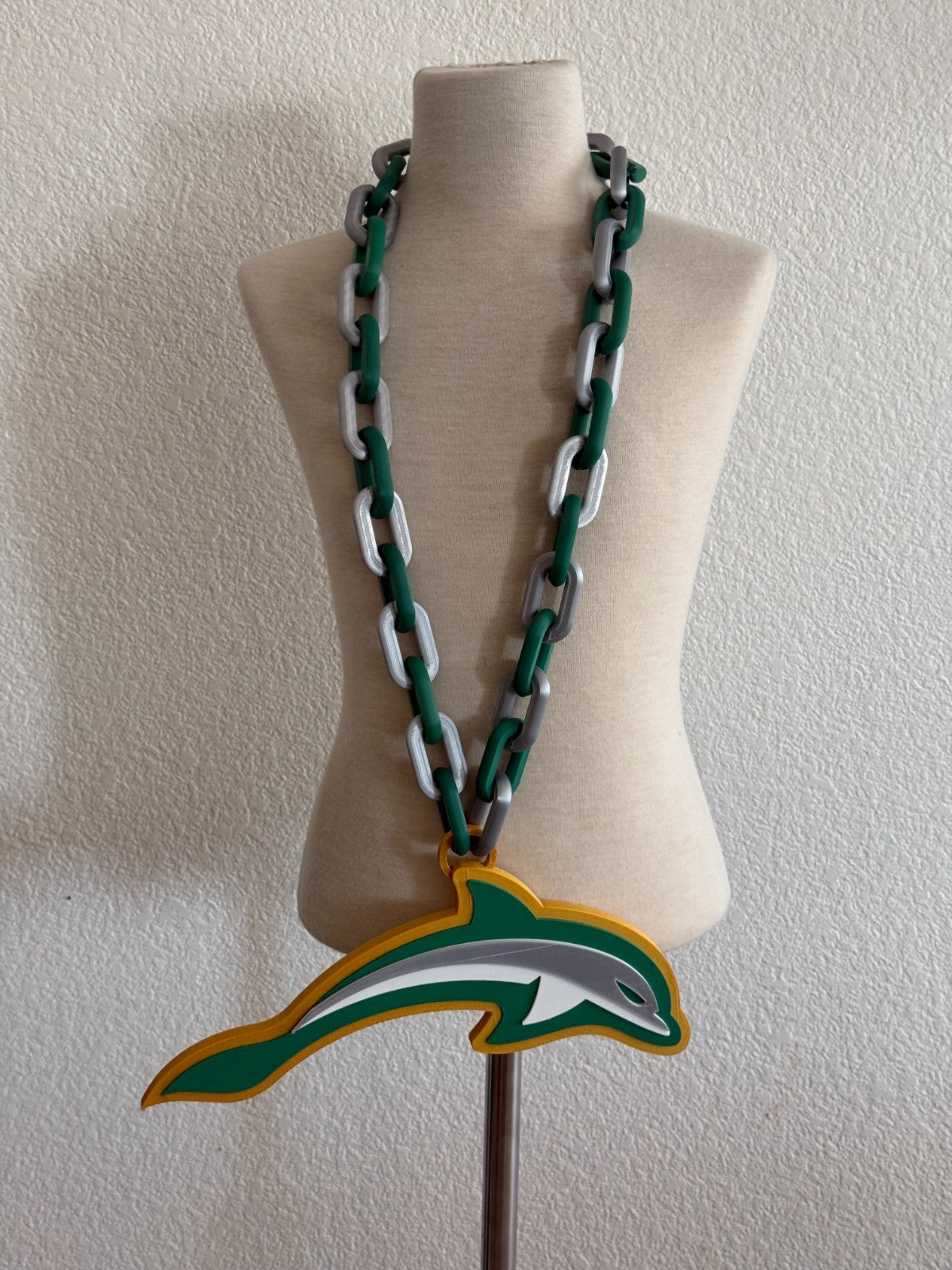 Jacksonville Dolphins Fan Oversized Logo Necklace Hype Chain
