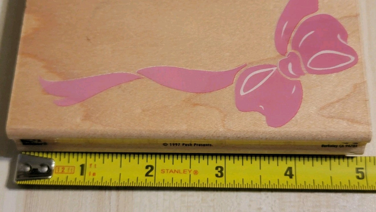 Rubber Stampede Ribbon Corner Wood Stamp Z799G 1997