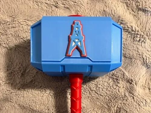 Football Oilers Themed Mjolnir Thor's Hammer
