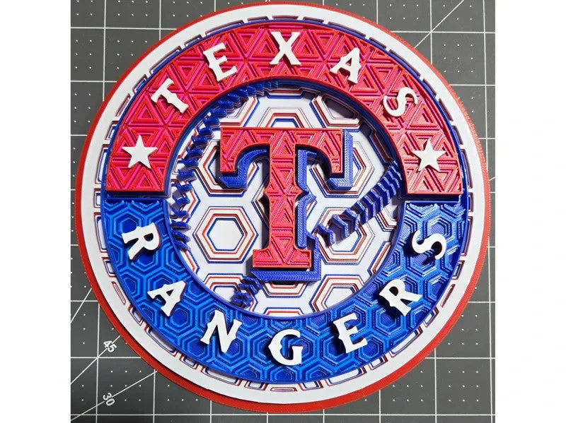 Texas Rangers Wall Art Or Display 3D printed Dimensional Mosaic