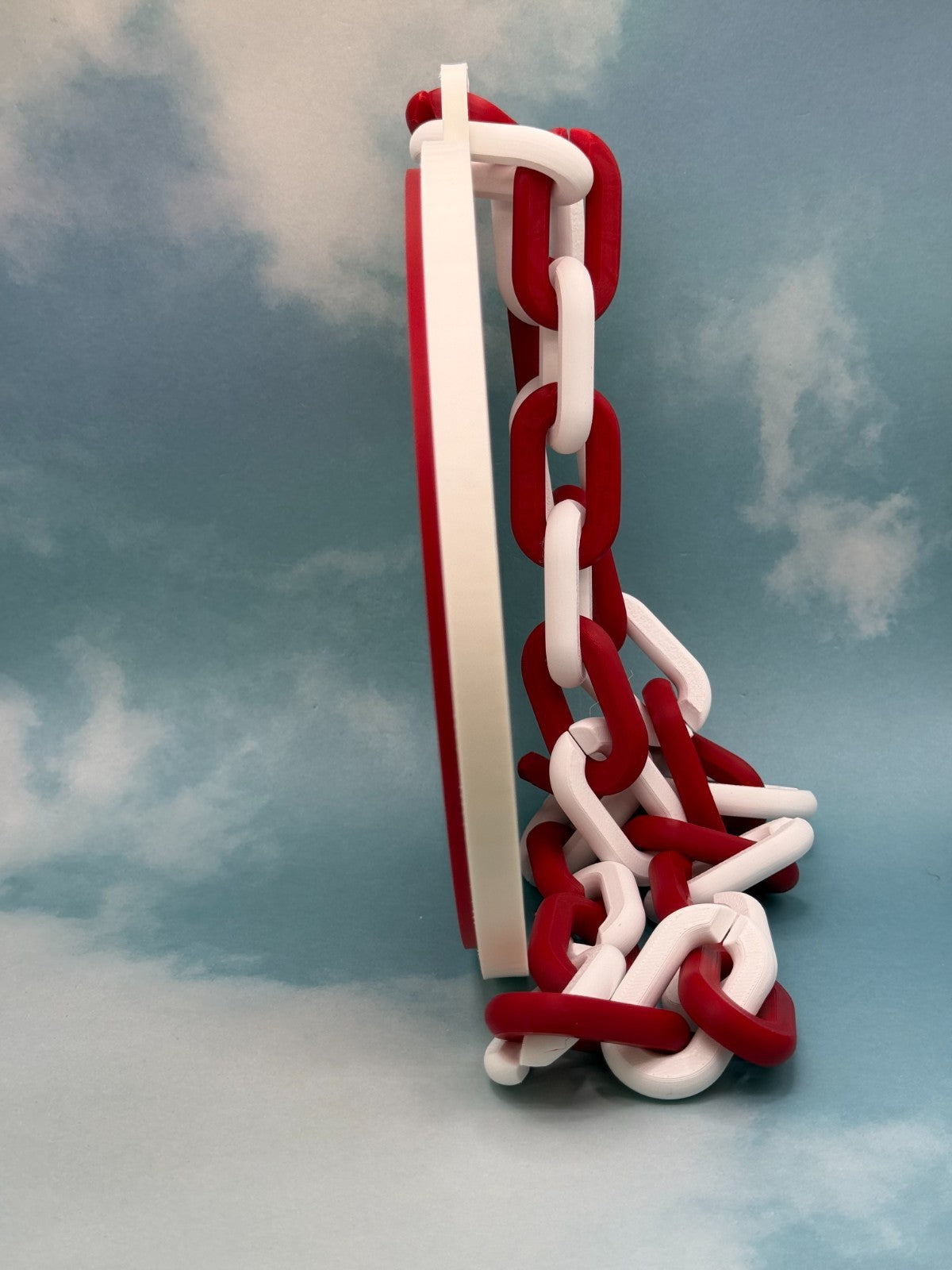 Atlanta Hawks 3D Printed Big Logo Chain - Basketball Game Day Gear - Red & White