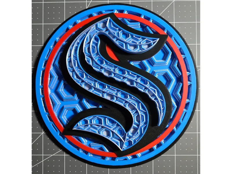 Seattle Kraken Wall Art Or Display 3D printed Dimensional Mosaic