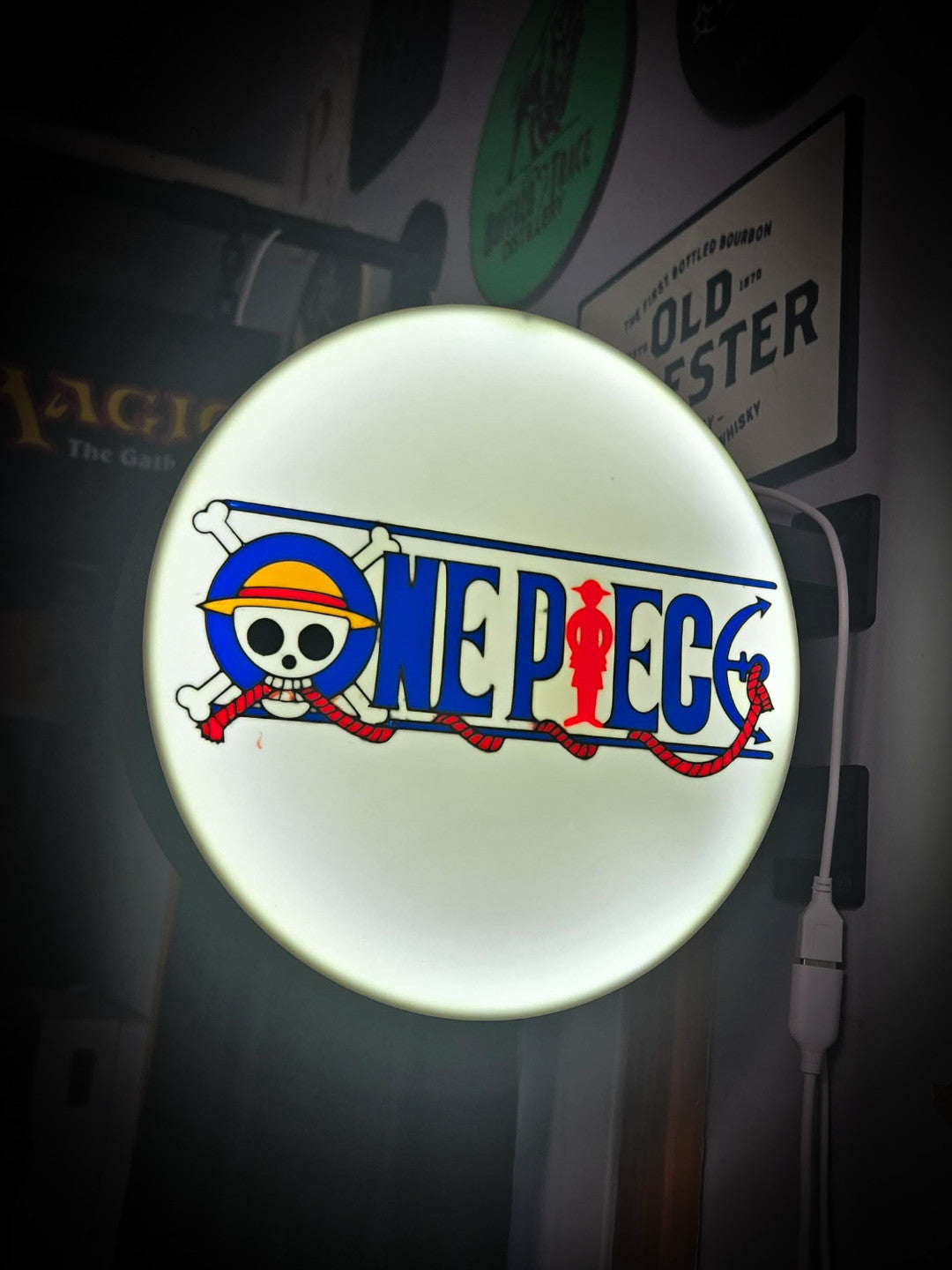 ONE PIECE 12 Inch Light Box LED Sign 3D Printed Wall Decor Man Cave Garage