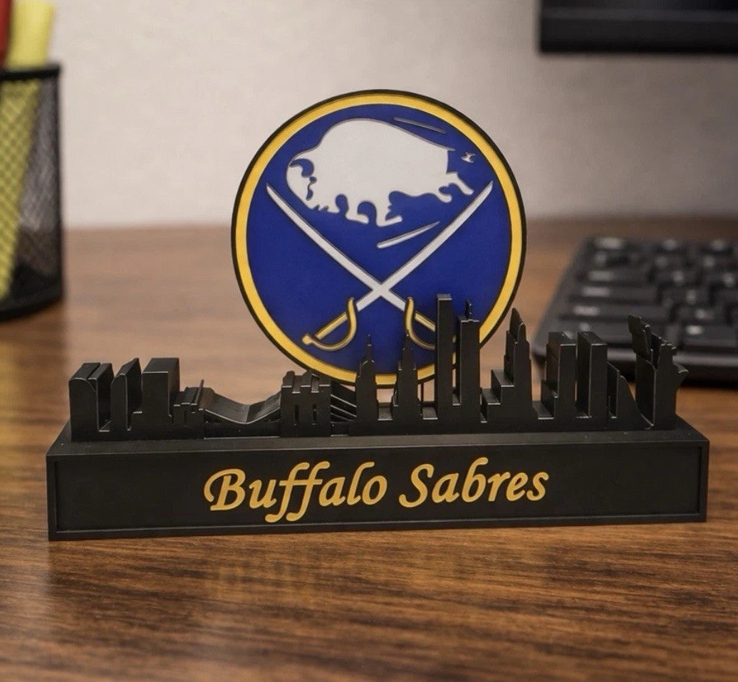Buffalo Sabres 9” Skyline NHL Hockey Office Desk Decor Sign Man Cave Unique Gift