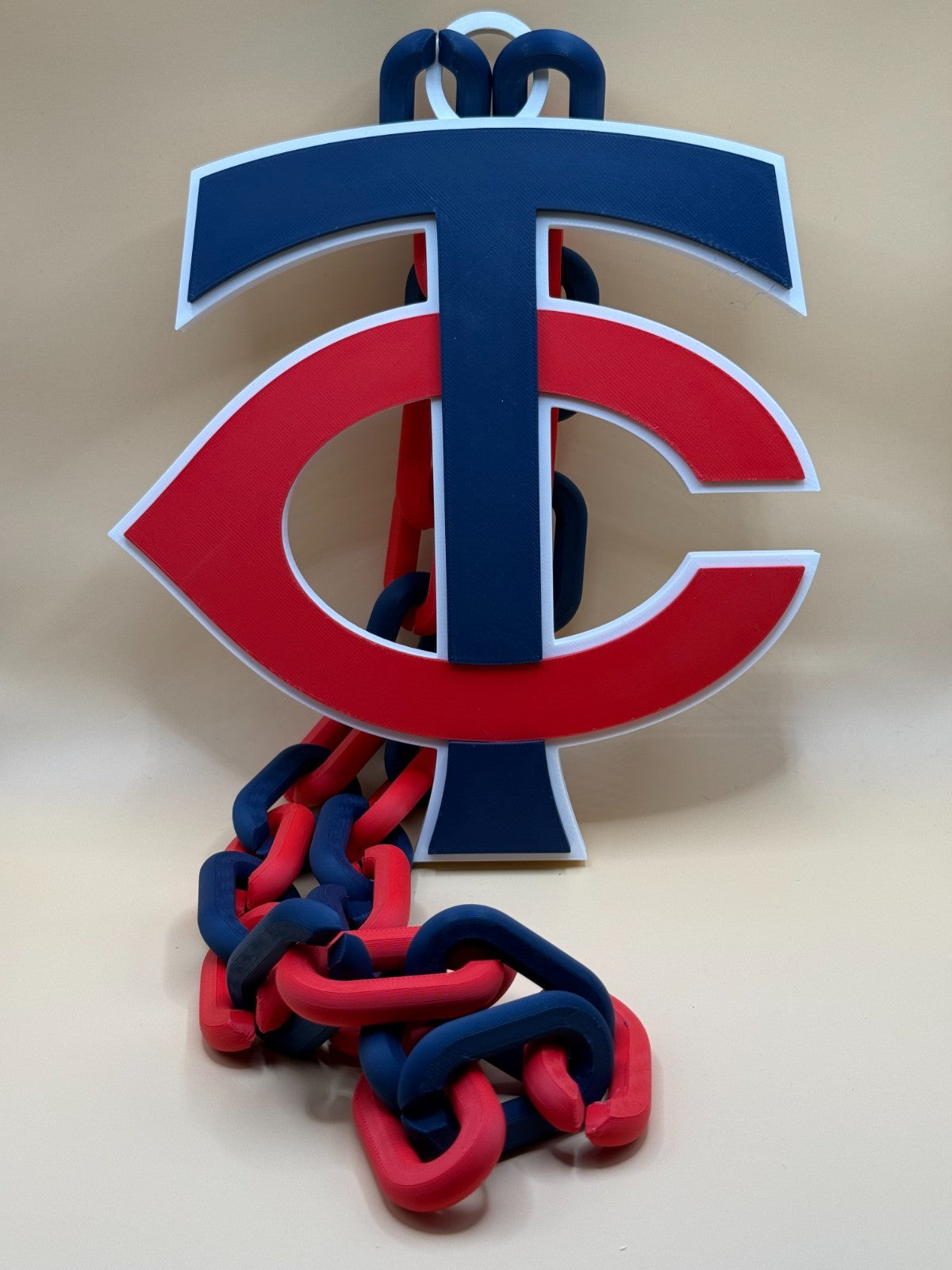 Minnesota Twins Oversized Turnover Chain Necklace, Pendant HandMade 3D Printed