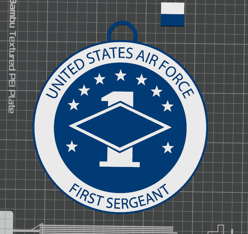 Air Force First Sergeant 3D printed Hype Chain with 26 Links Per Chain