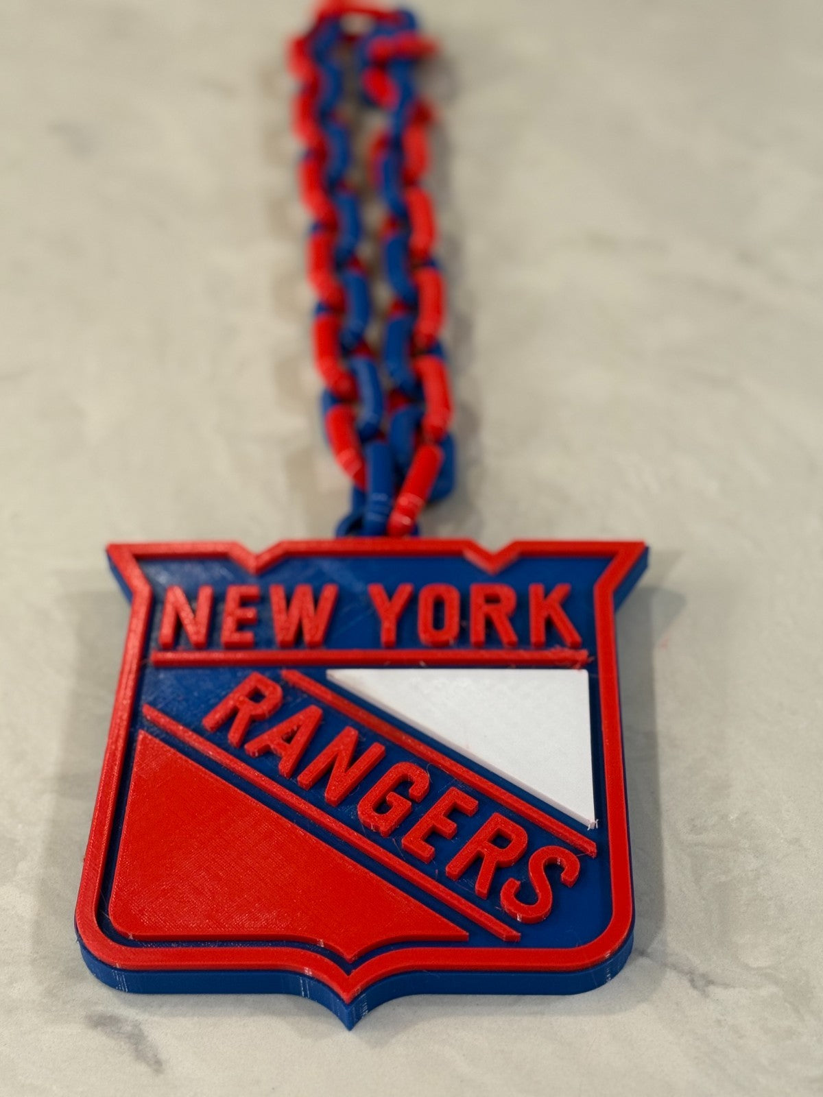 New York Rangers Oversized Logo Necklace, Hype Chain “No BS”
