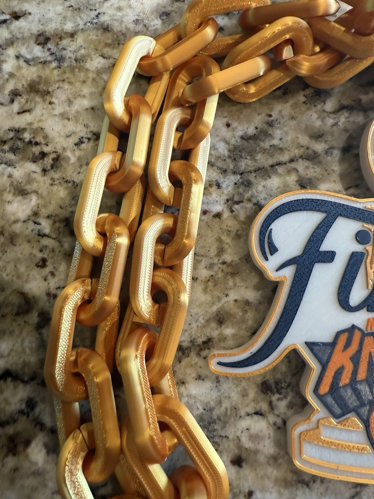 New York Knicks 2026 nba finals hype chain. 3d printed. Gold chain