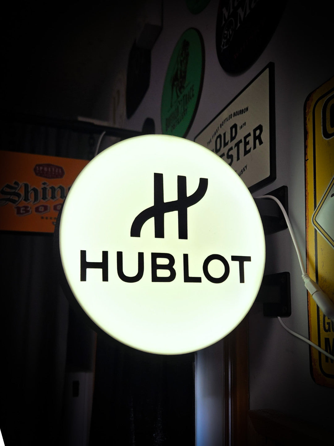 HUBLOT 12 Inch Light Box LED Sign 3D Printed Wall Decor Man Cave Garage
