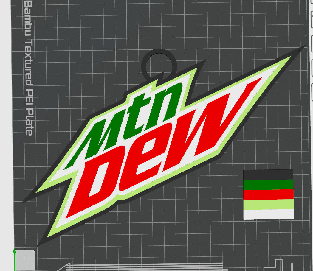 Mountain Dew 3D printed Hype Chain with 26 Links Per Chain