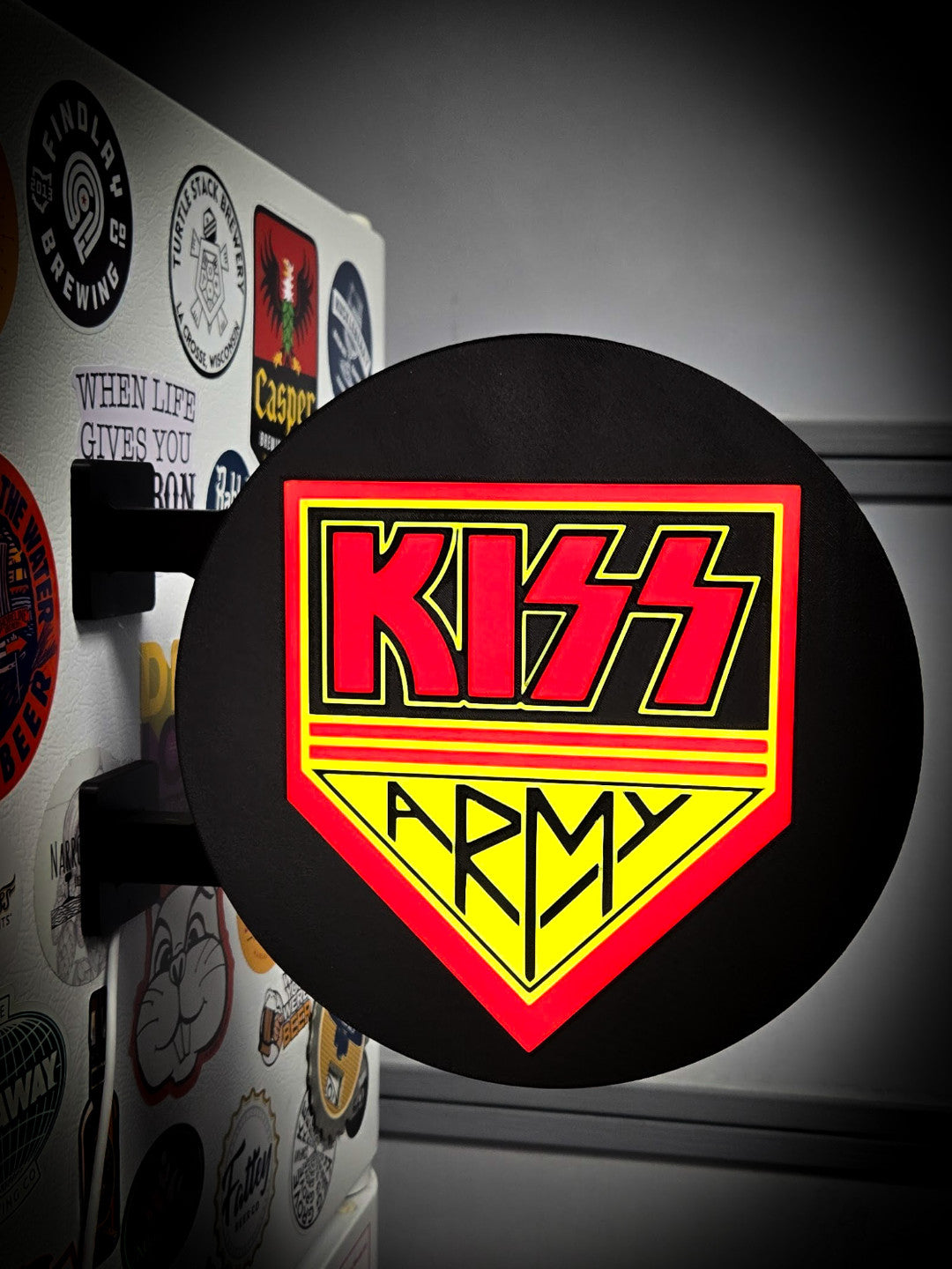 KISS ARMY 12 Inch Light Box LED Sign 3D Printed Wall Decor Man Cave Garage
