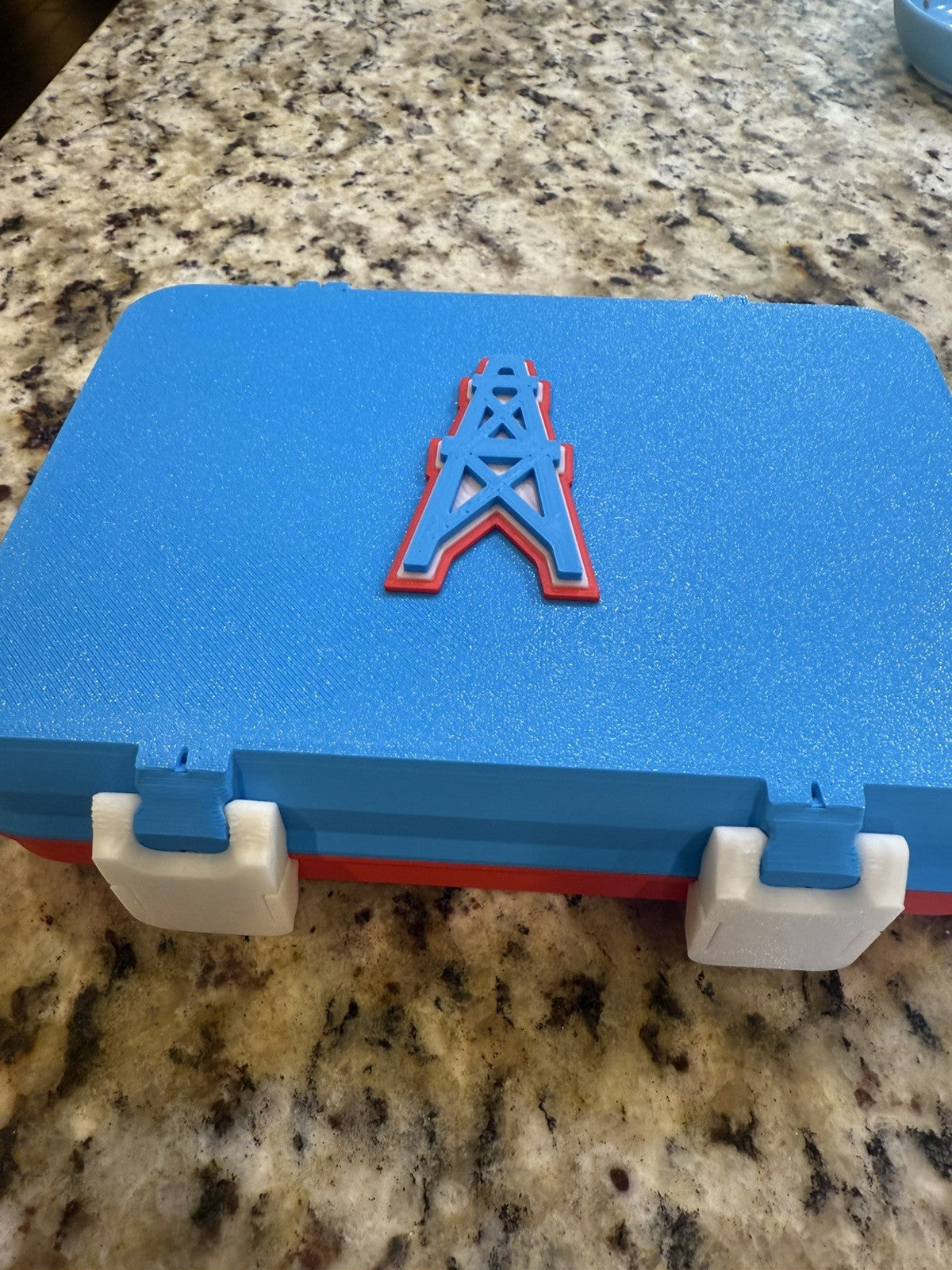 Houston Oilers Throwback golf box. Fits 12 golf balls. 3d printed. Pla plastic
