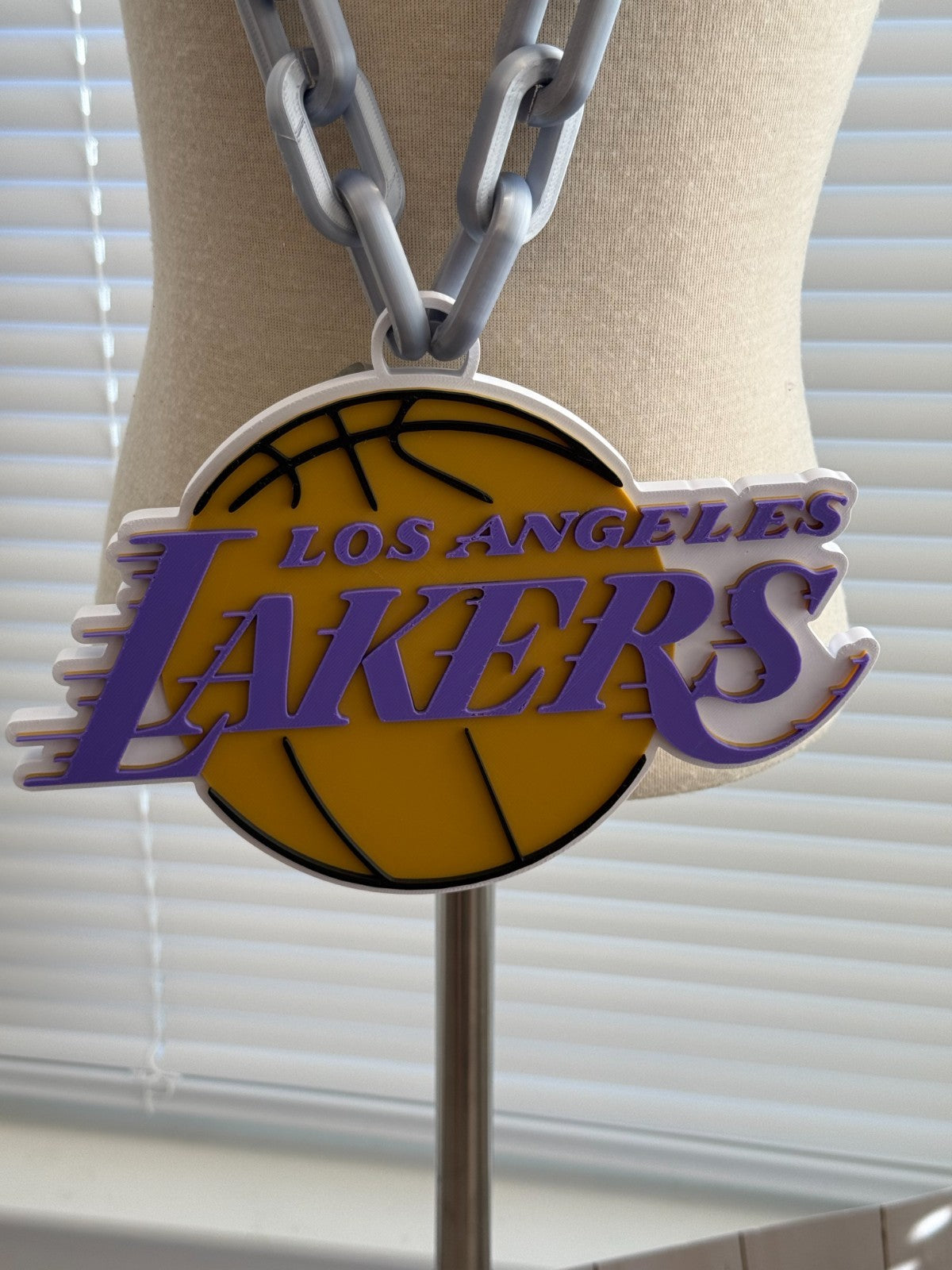 Los Angeles Lakers Fan Oversized Necklace, Hype Chain “Obsession.”