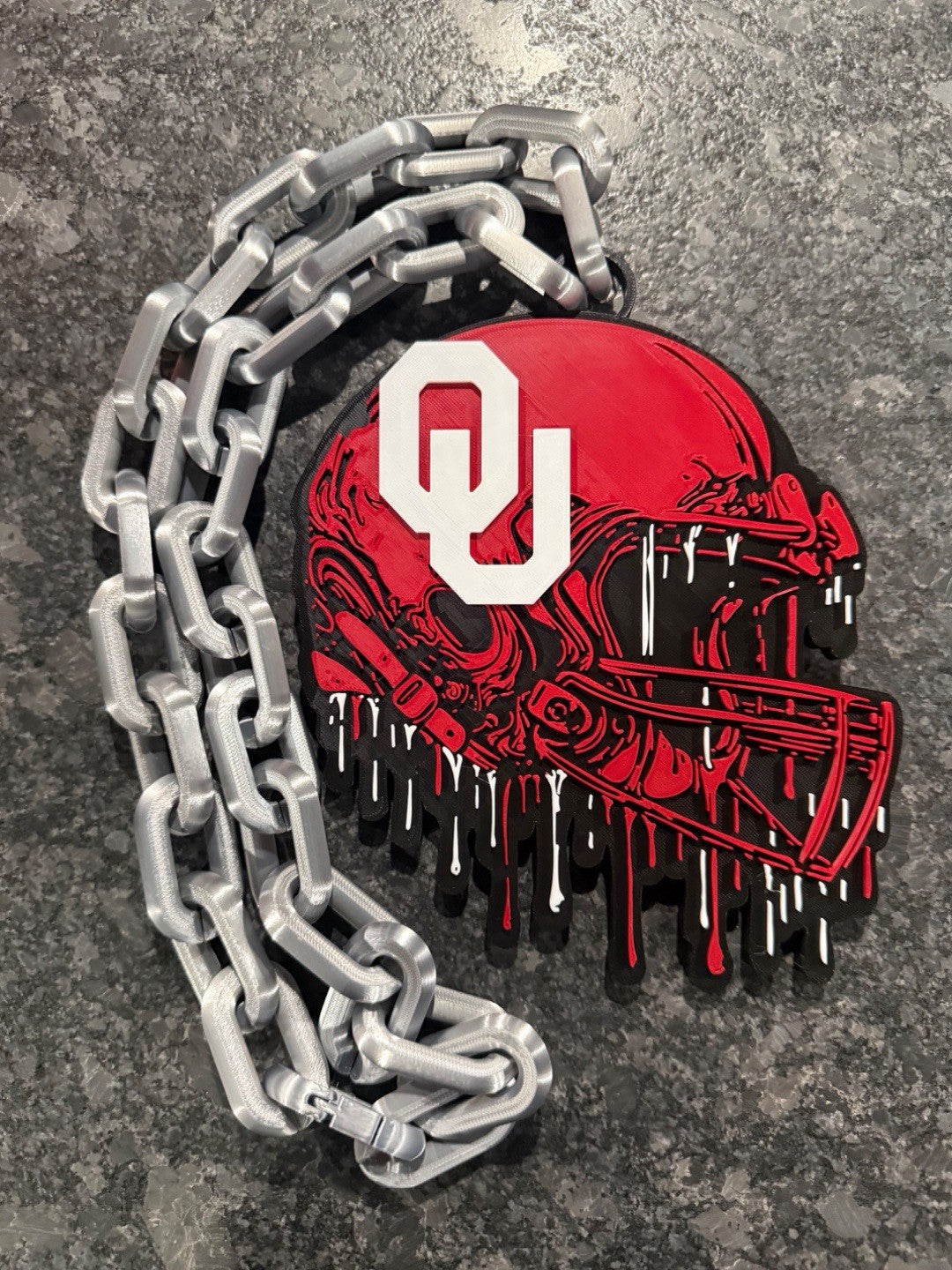 Oklahoma Sooner Helmet Drip Hype Chain Necklace