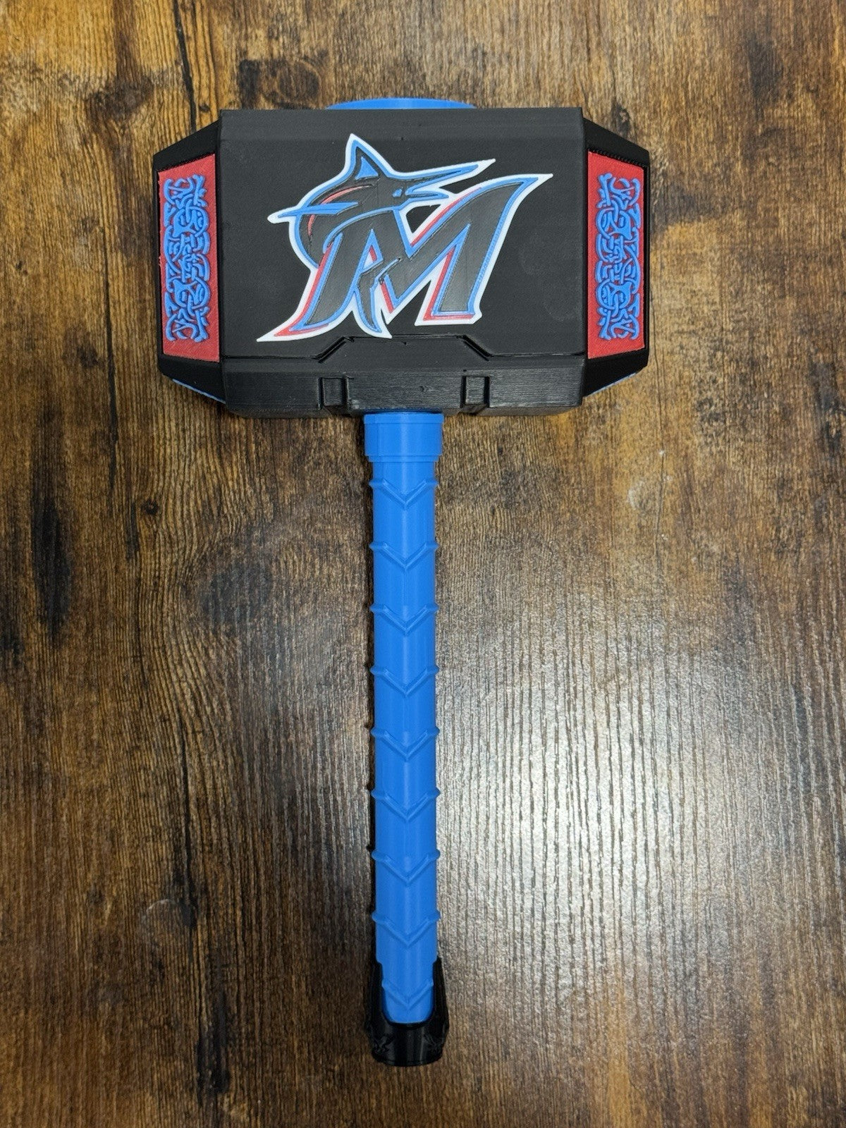 Miami Marlins Thor Hammer MLB INSPIRED Unique Fan Gifts Man Cave Office Decor