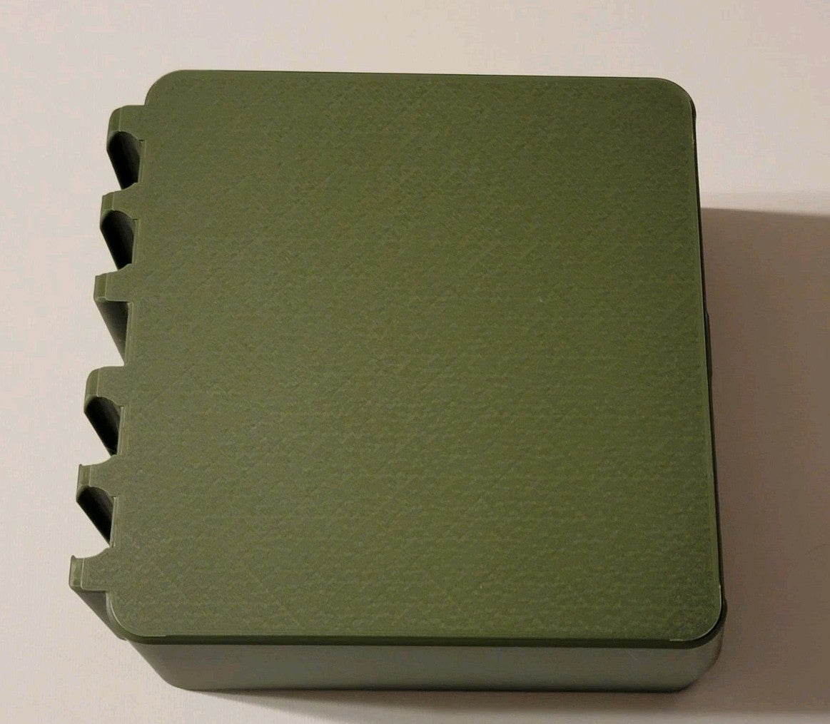 243 Ammo Box Snap Lock 100 rd 3D Printed Large Storage Olive Green Gold Pla