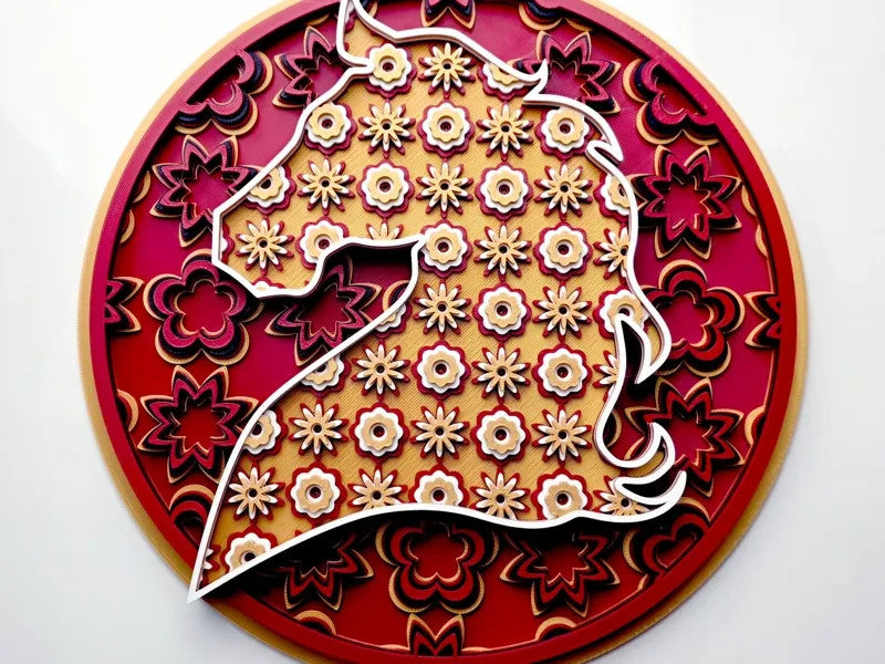Year of the Horse Wall Art Or Display 3D printed Dimensional Mosaic
