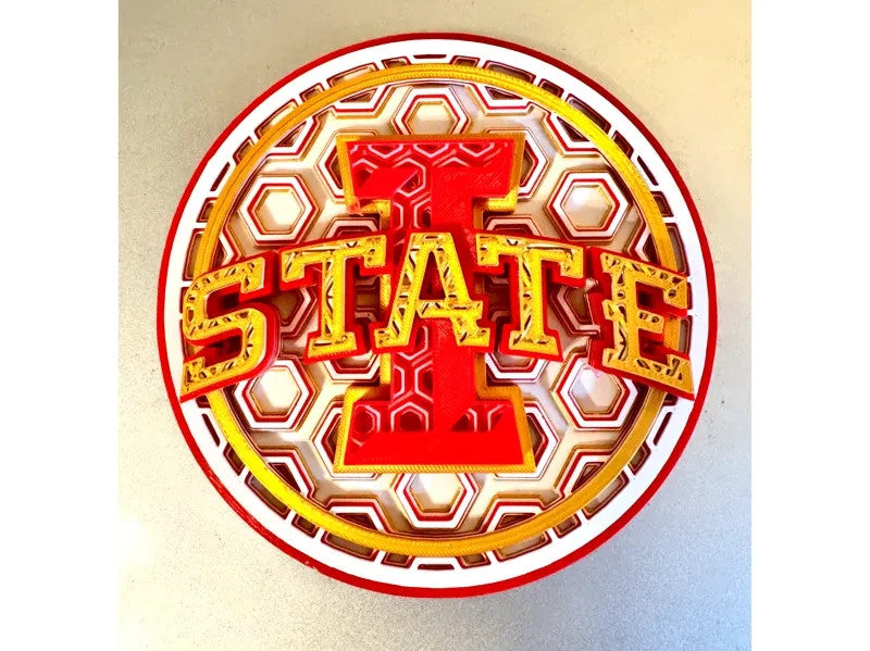 Iowa State Wall Art Or Display 3D printed Dimensional Mosaic