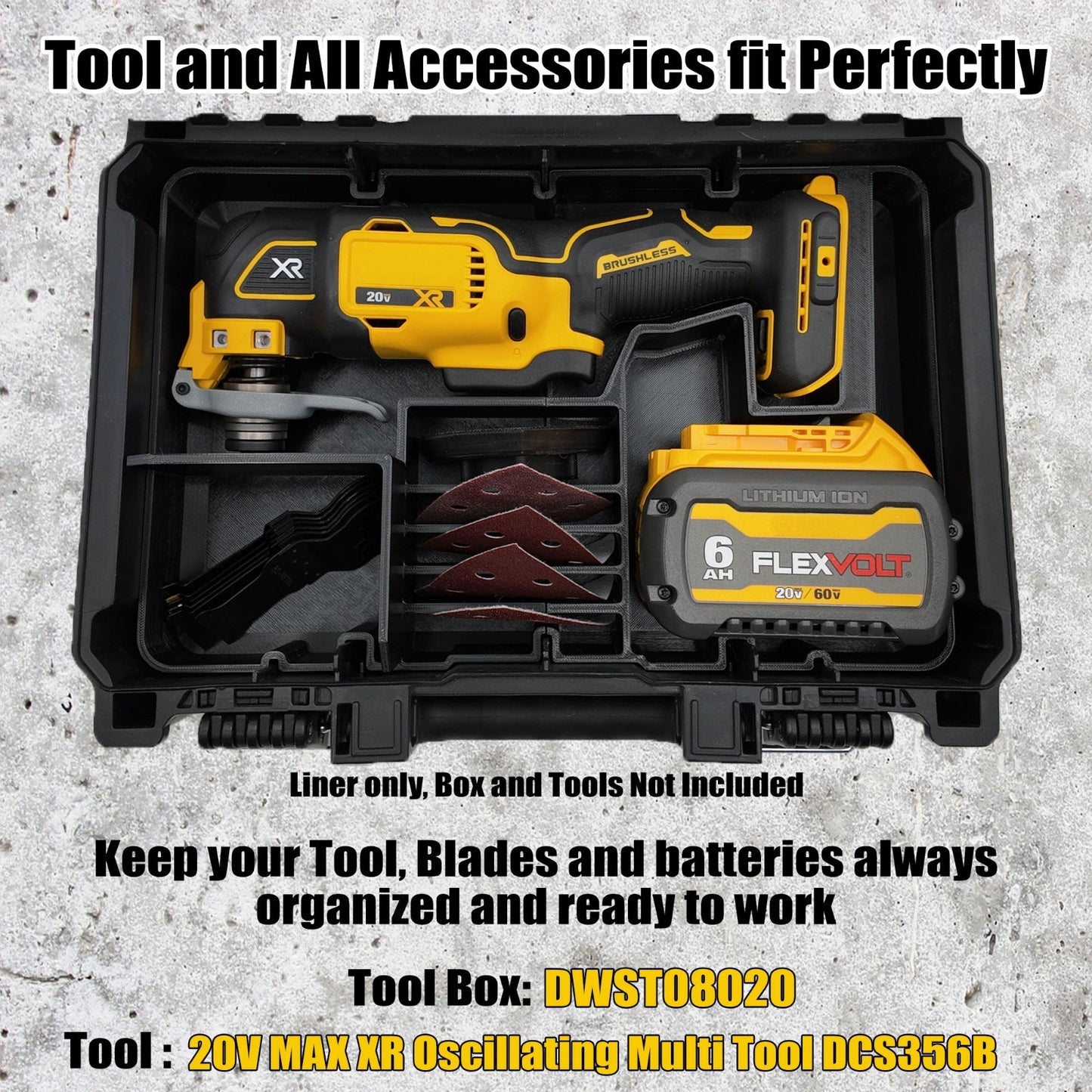 DeWALT Deep Compact Organizer 20V Oscillating Multi-Tool DCS365B (Insert Only)