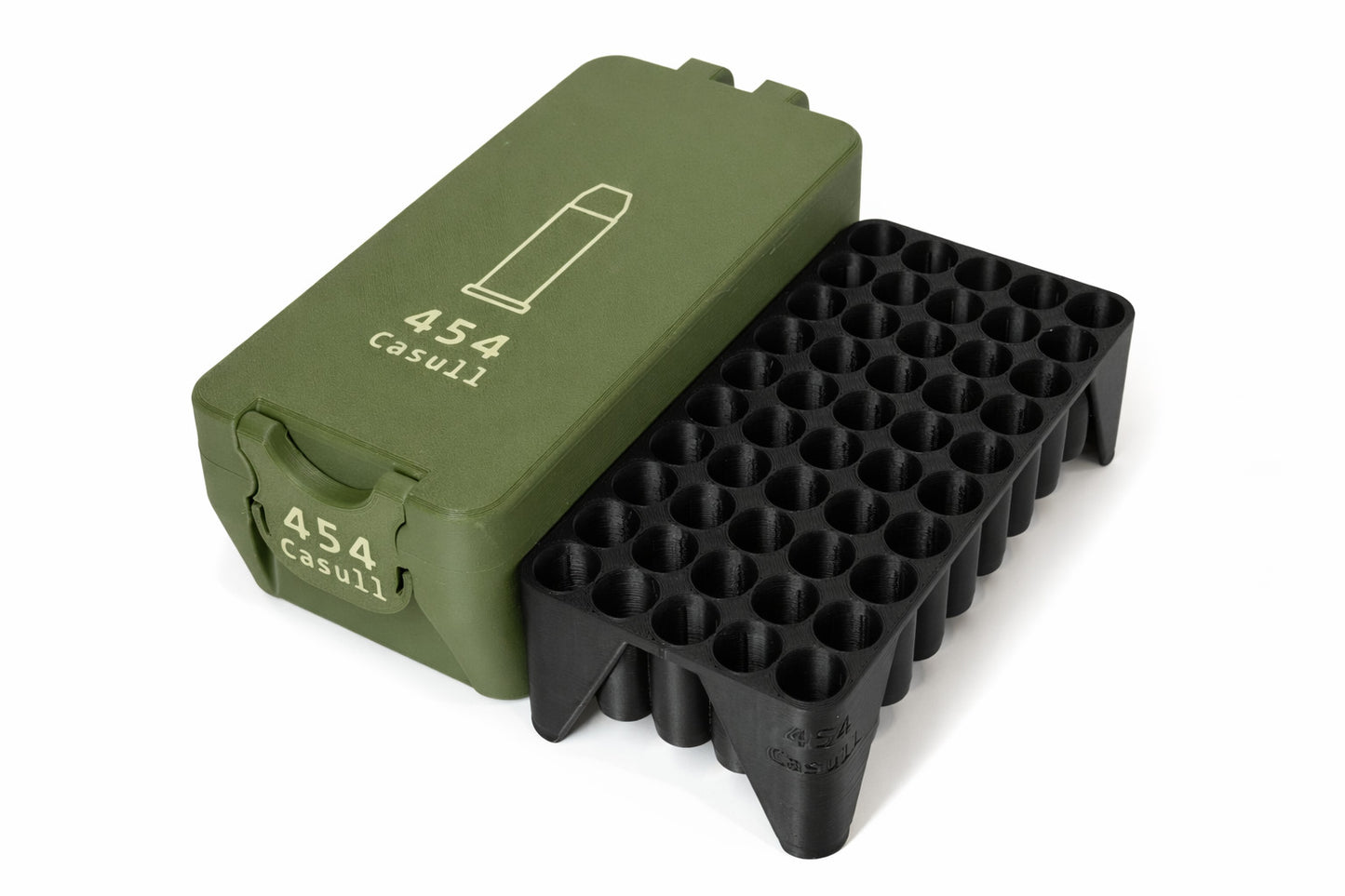 454 Casull Ammo Box – 50 Rounds - Snap Close Storage Box | Fully Customizable
