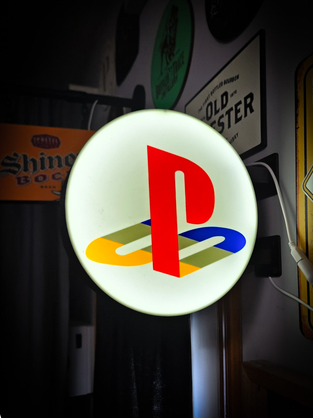PLAYSTATION 12 Inch Light Box LED Sign 3D Printed Wall Decor Man Cave Garage