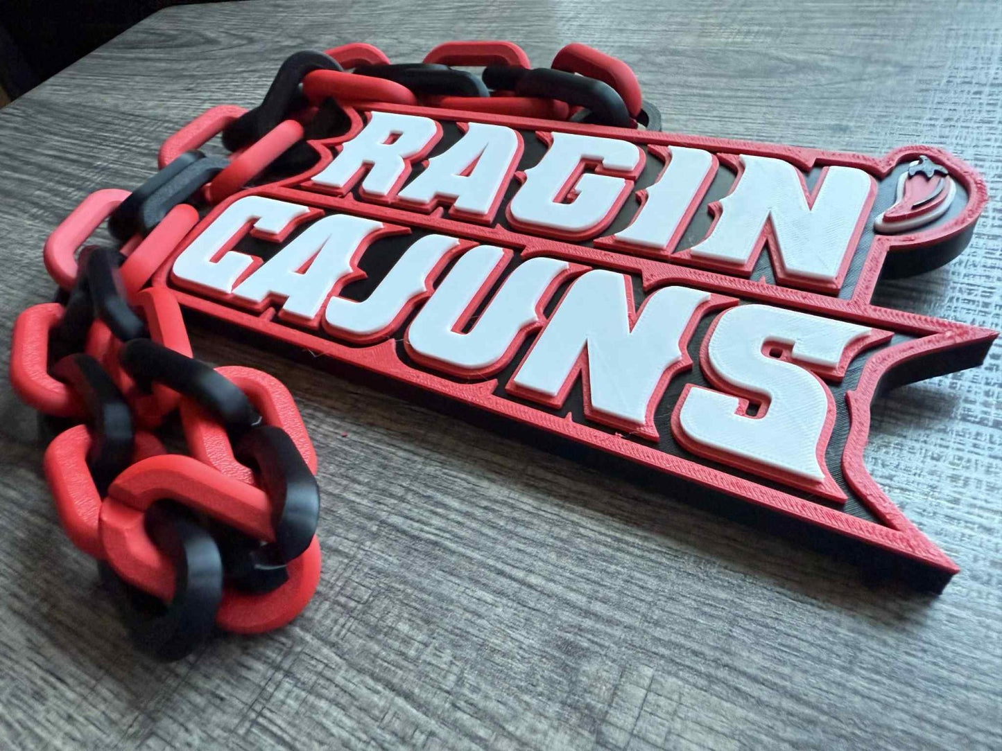 Louisiana Lafayette Ragin Cajuns Over-Sized Necklace Logo Pendant Hype Chain