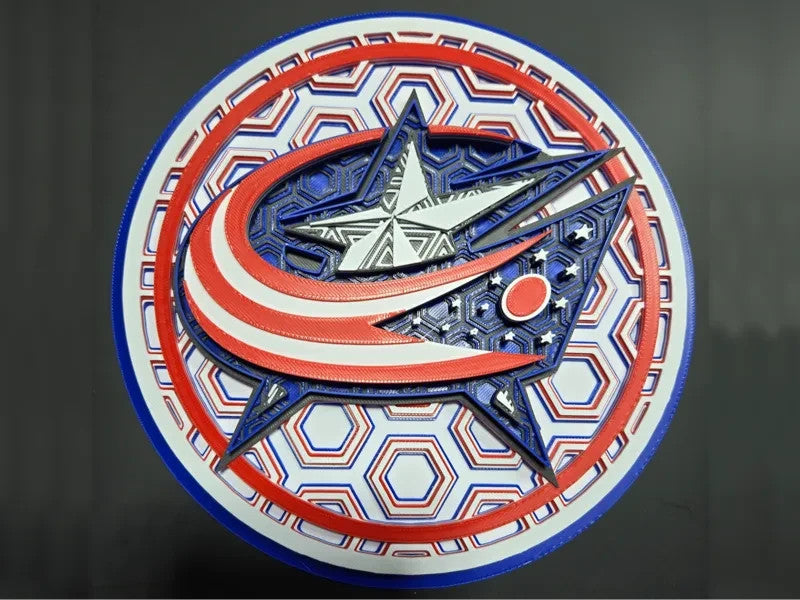 Columbus Blue Jackets Wall Art Or Display 3D printed Dimensional Mosaic