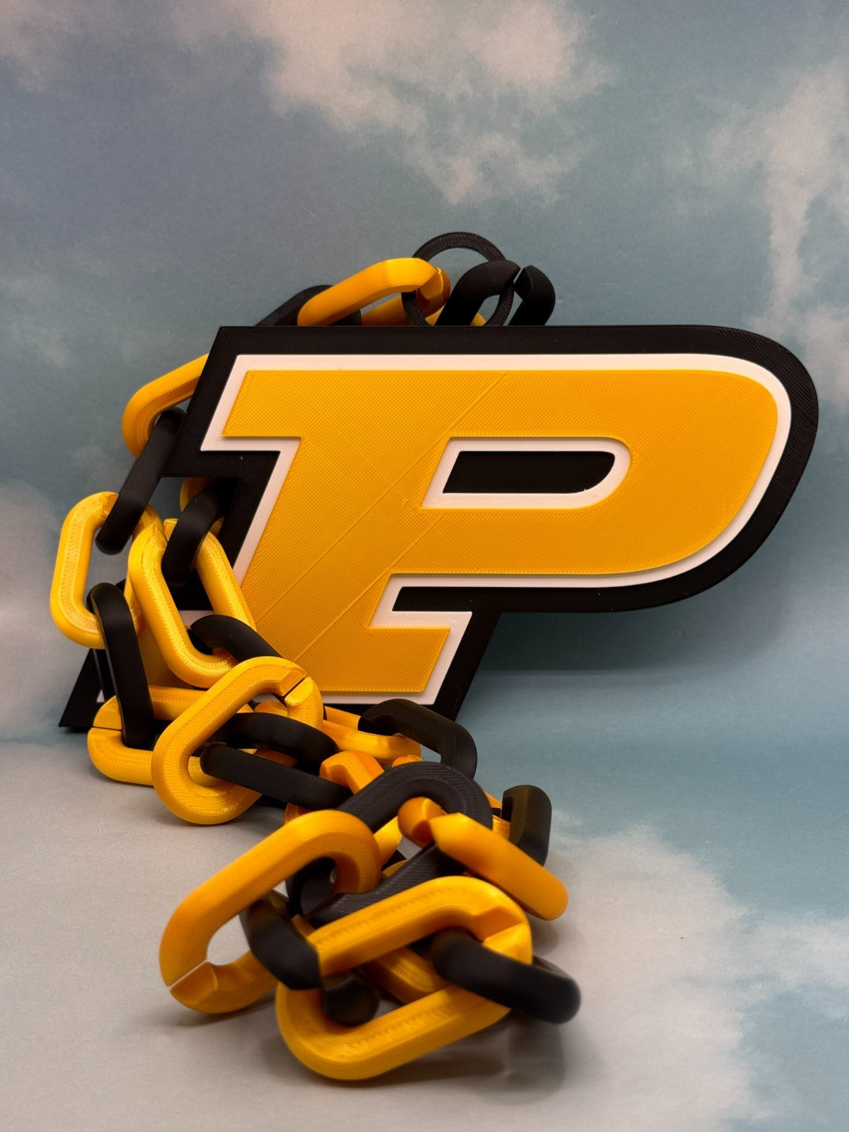 Purdue Boilermakers Logo Oversized Necklace Pendant Chain Handmade 3D Printed