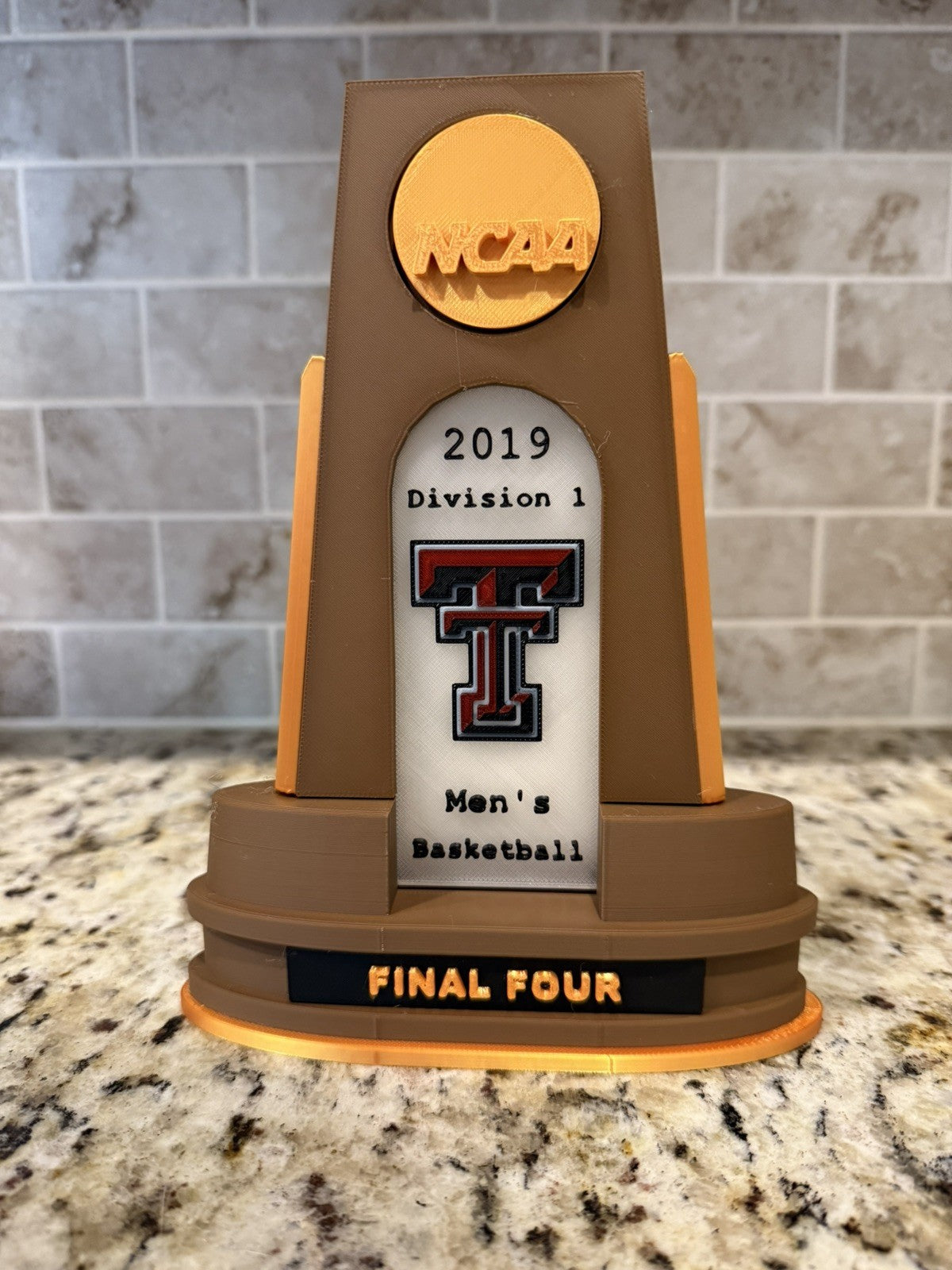 Texas tech red raider 2019 ncaa final four trophy. 3d printed Custom made