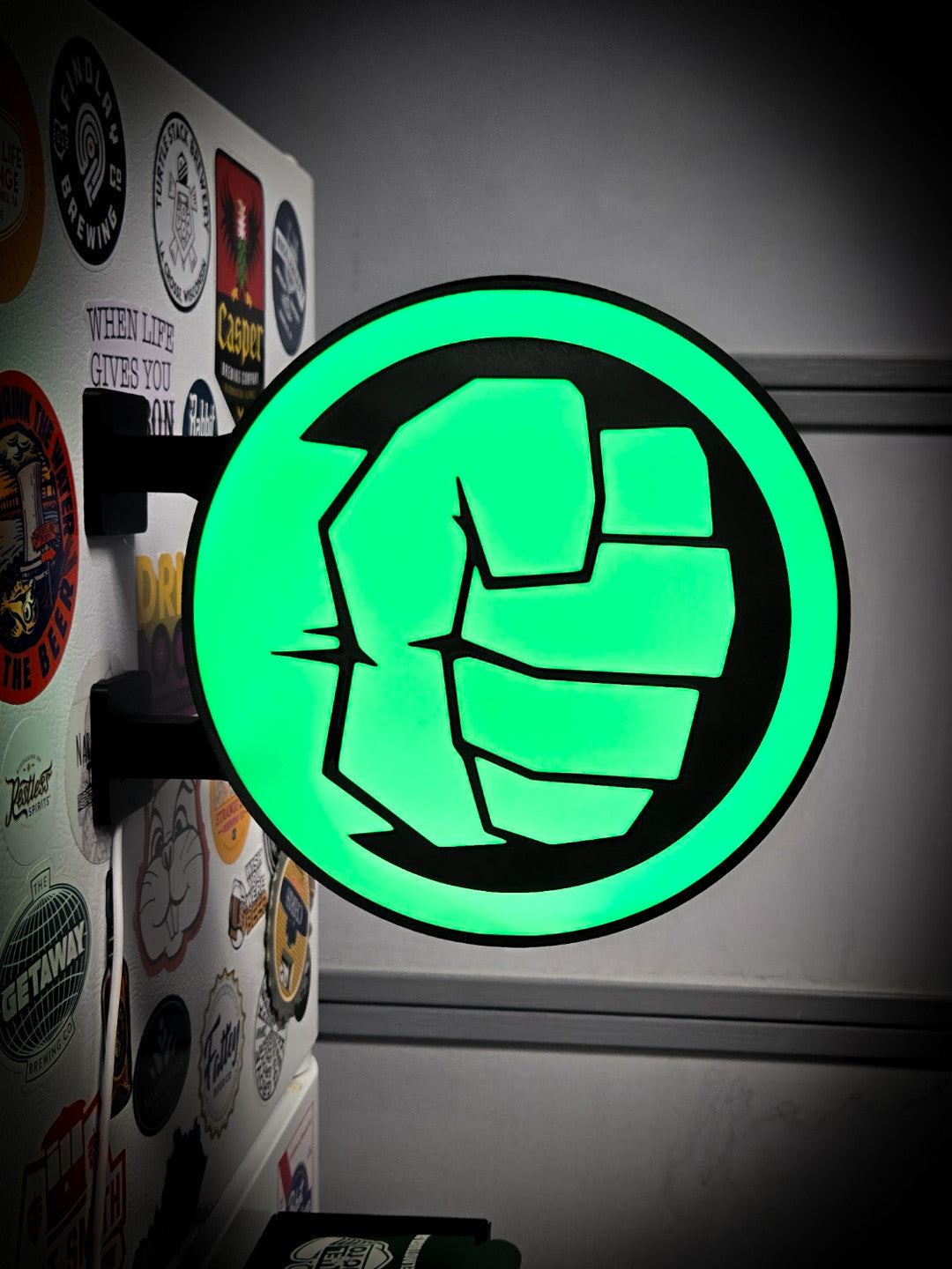 THE INCREDIBLE HULK 12 Inch Light Box LED Sign 3D Printed Wall Decor Man Cave