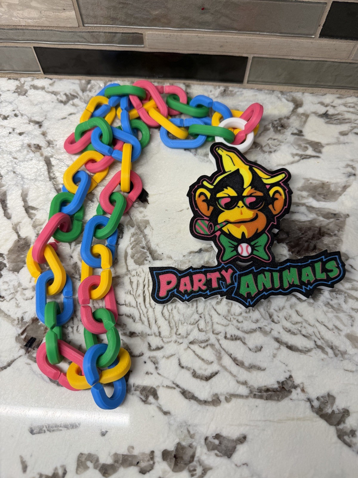 Party Animals Turnover Chain | 5.5” Pendant | 36” Chain | Banana Ball