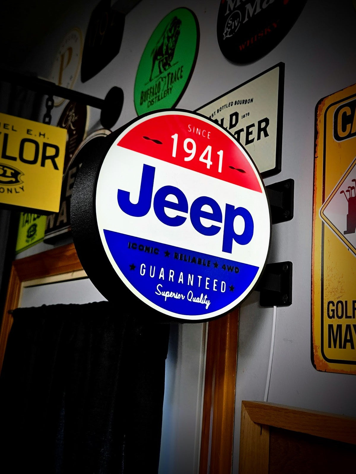 JEEP 1941 v1 12 Inch Light Box LED Sign 3D Printed Wall Decor Man Cave Garage