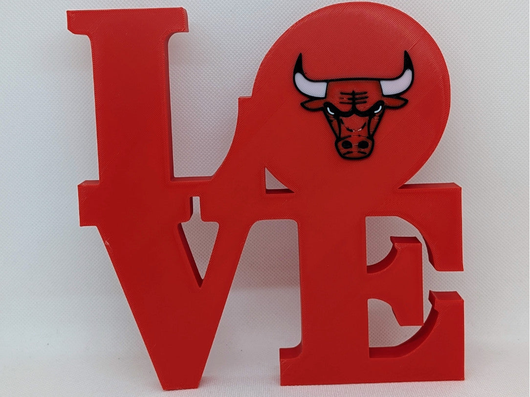 Chicago Bulls Love Park Sign LOVE sign 3D Printed Wall Sign