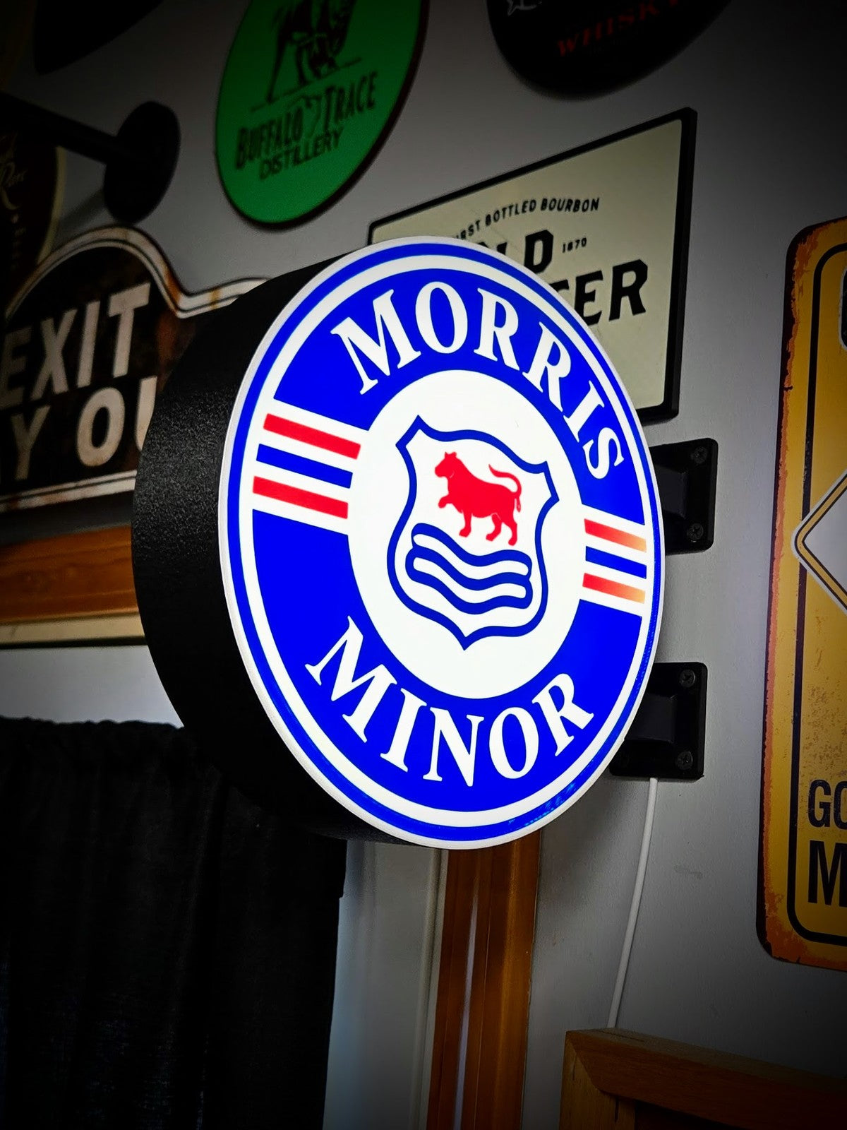 MORRIS MINOR 12 Inch Light Box LED Sign 3D Printed Wall Decor Man Cave Garage