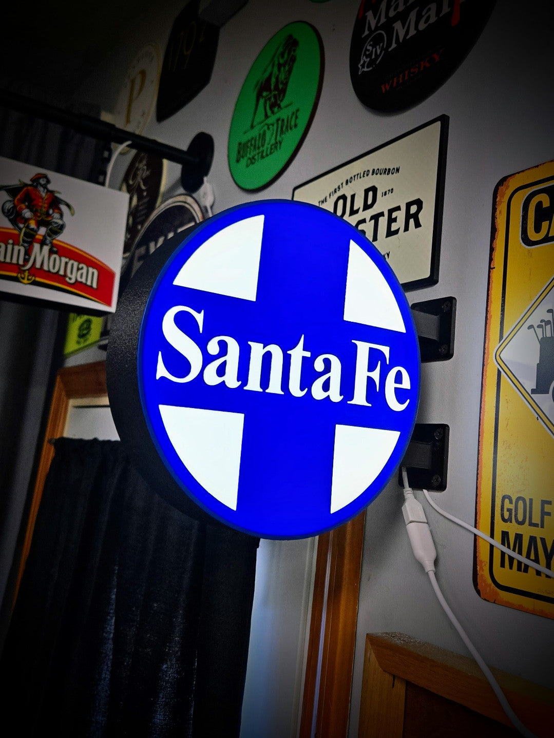 Santa Fe ~ Railroad 2-Sided LED Lightbox 12 Inch Light Box LED Sign Wall Decor