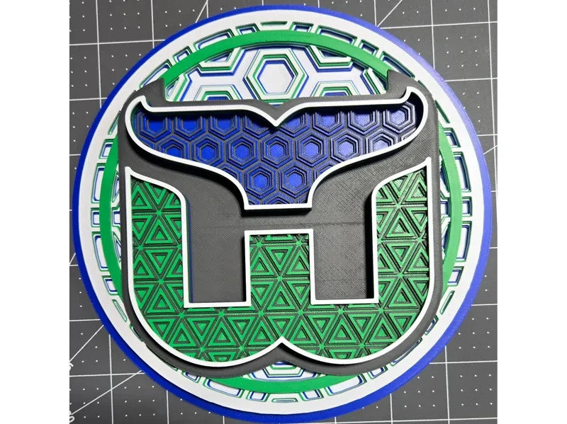 Hartford Whalers Wall Art Or Display 3D printed Dimensional Mosaic