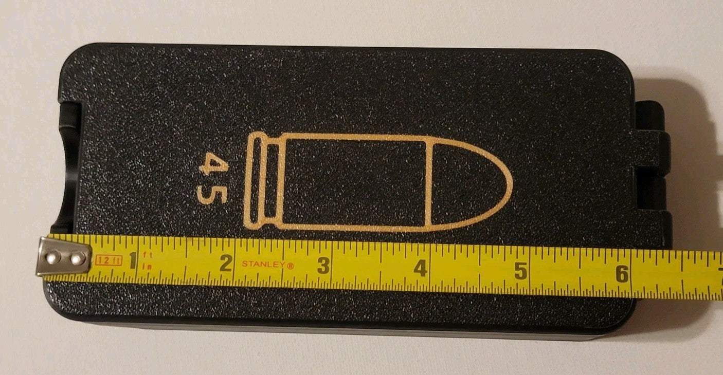 45 ACP Ammo Box Snap Lock 50 rd 3D Printed Storage Black Gold Pla