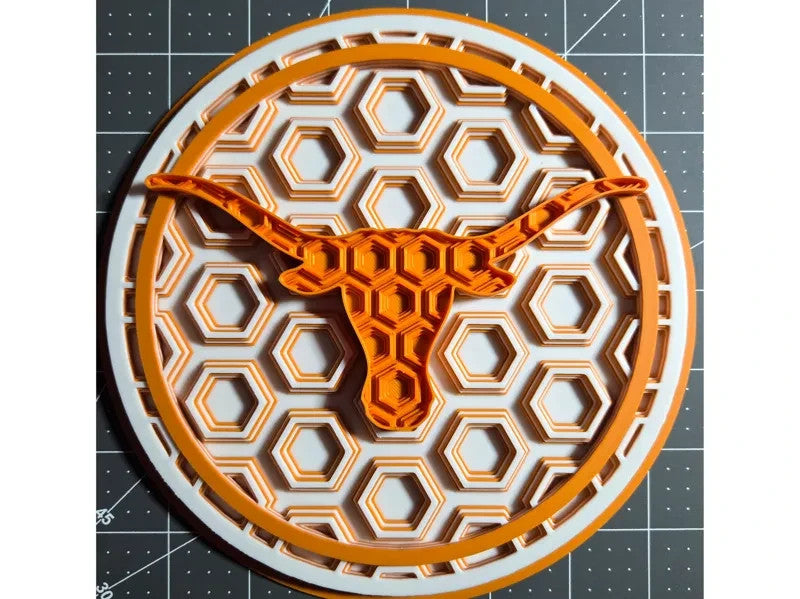 Texas Longhorns Wall Art Or Display 3D printed Dimensional Mosaic