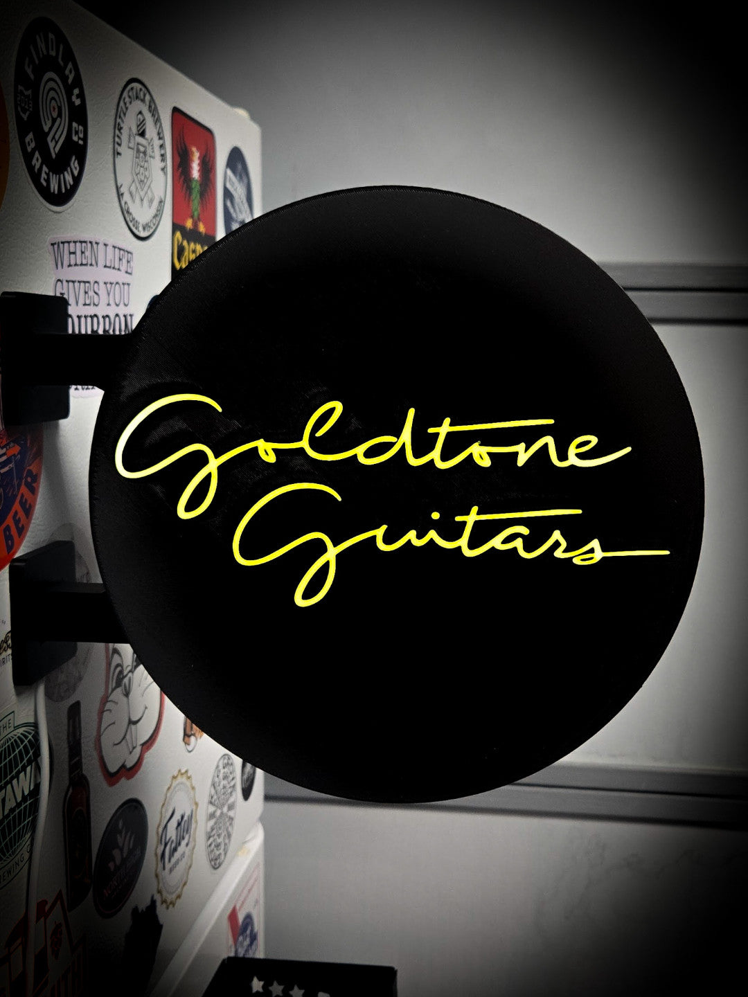 GOLDTONE GUITARS 12 Inch Light Box LED Sign 3D Printed Wall Decor Man Cave
