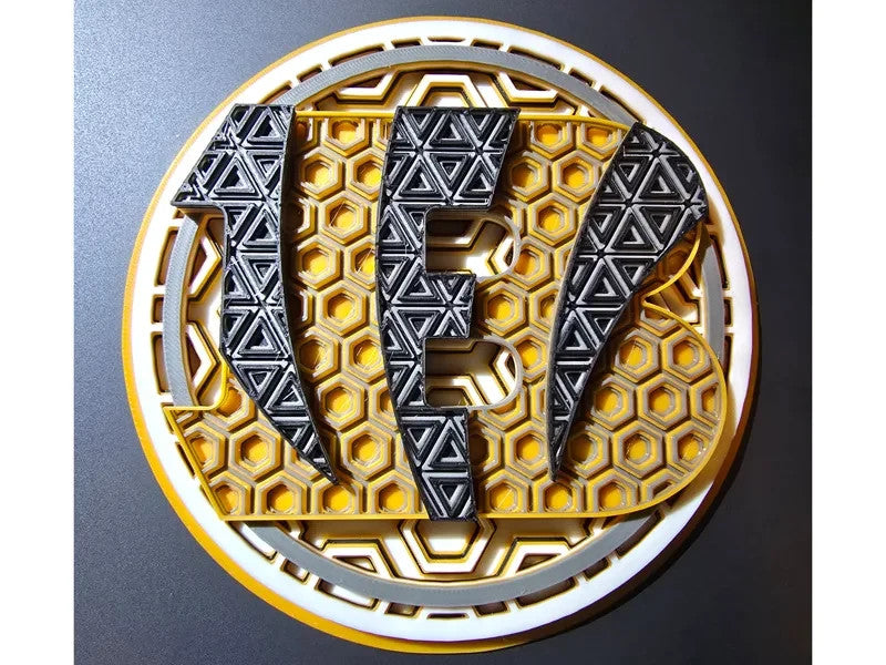 Cincinnati Bengals Wall Art Or Display 3D printed Dimensional Mosaic