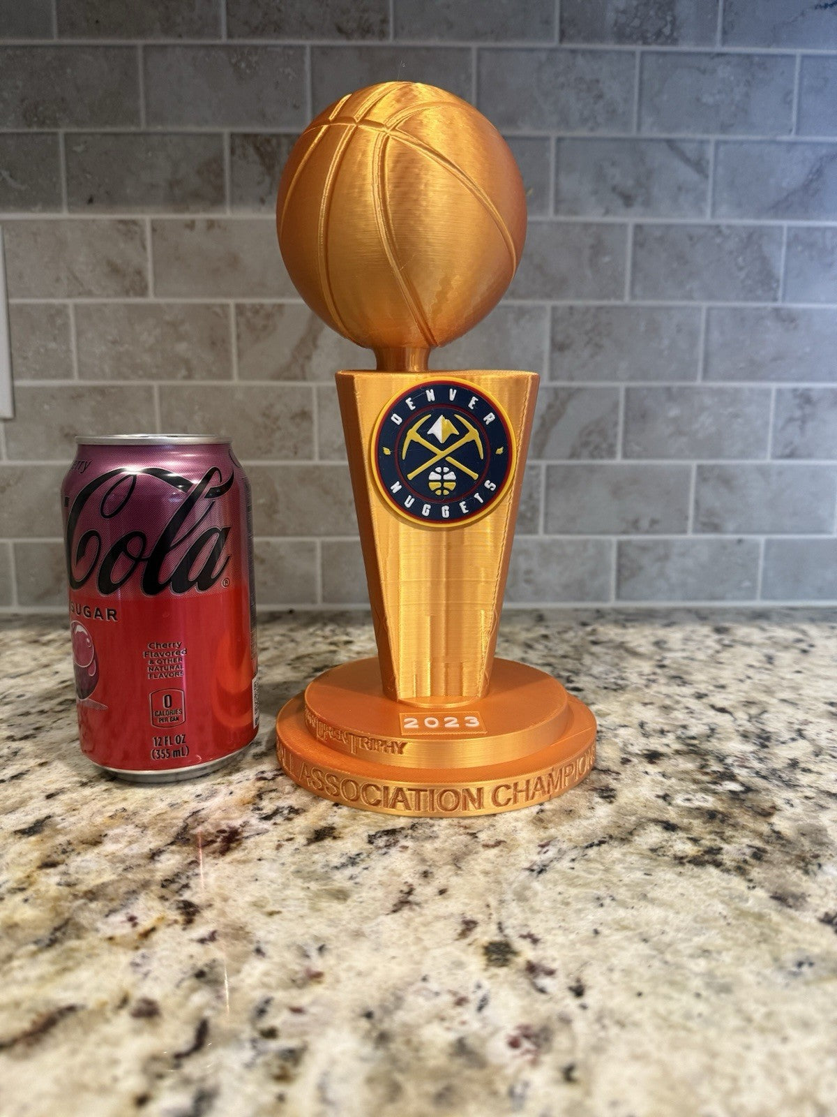 2023 Denver Nuggets NBA CHAMPION TROPHY gold pla plasticLarry O'Brien 10 inches