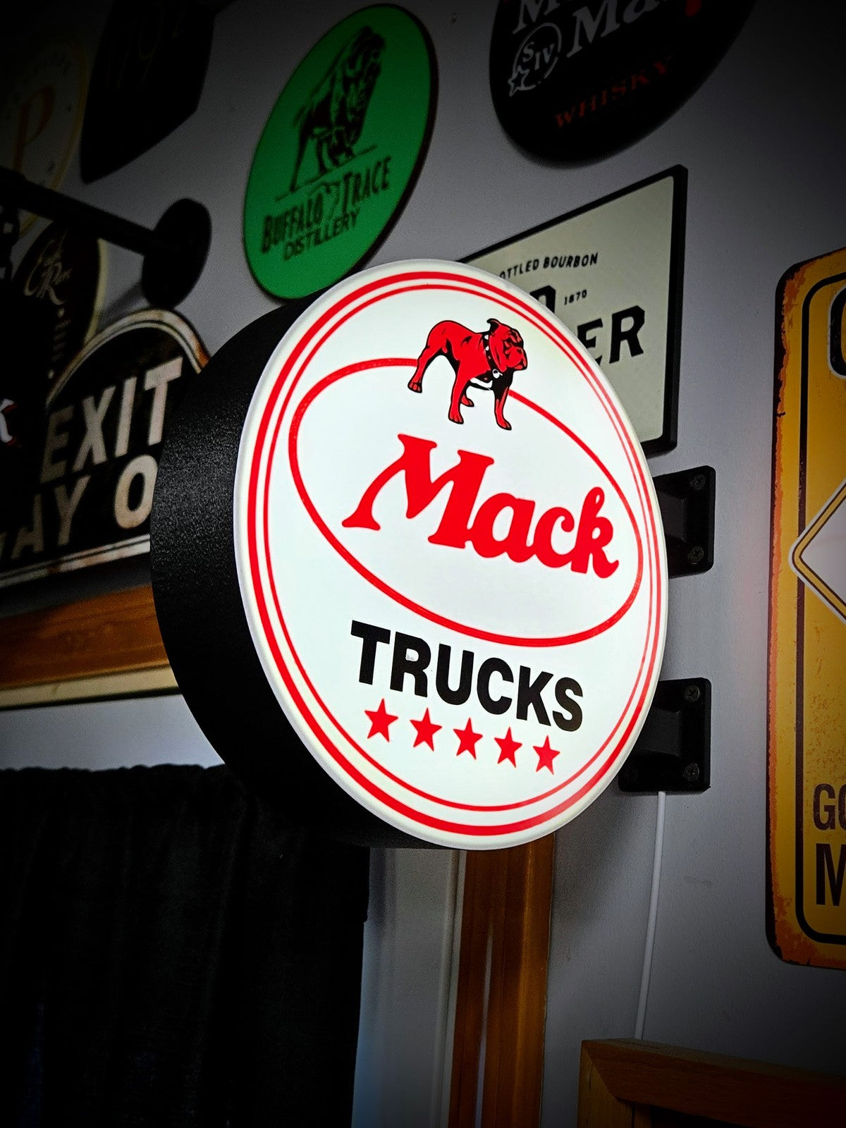 MACK TRUCKS 12 Inch Light Box LED Sign 3D Printed Wall Decor Man Cave Garage