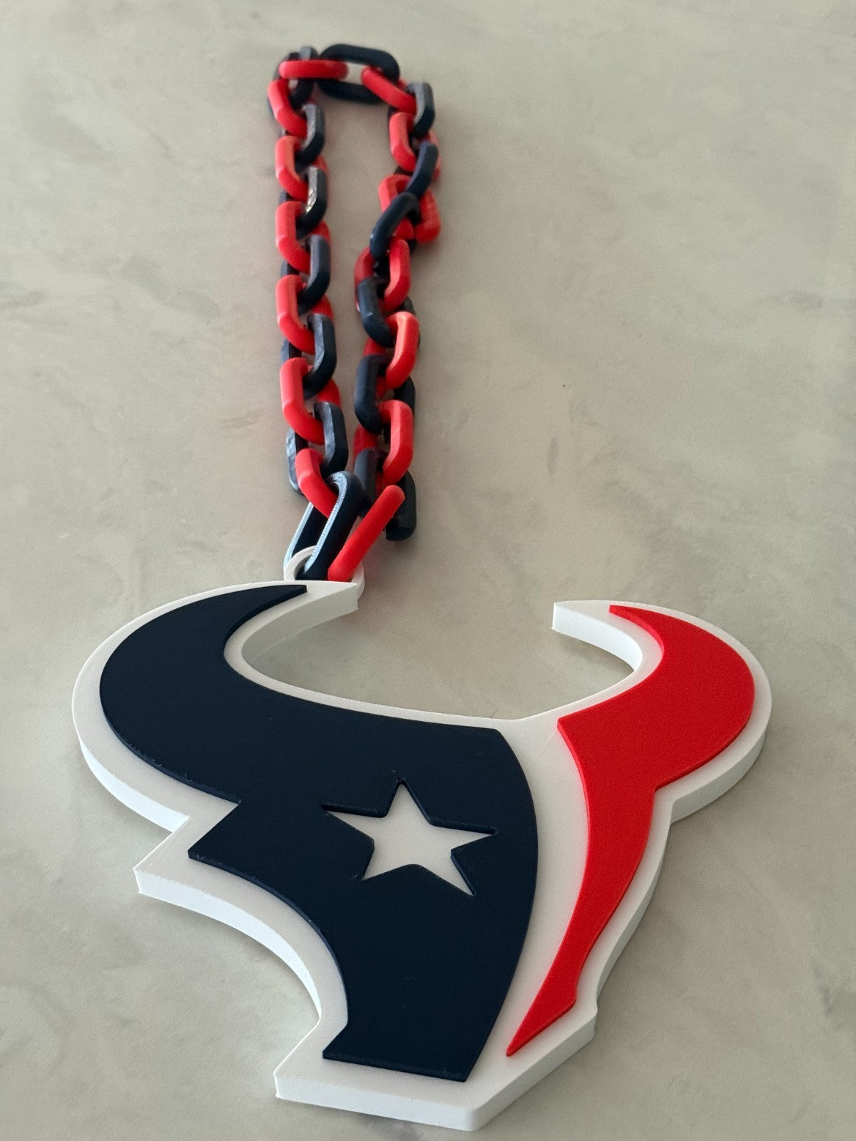 Huston Texans Oversized Logo Necklace, Fan Hype Chain "TEXANS SWARM"