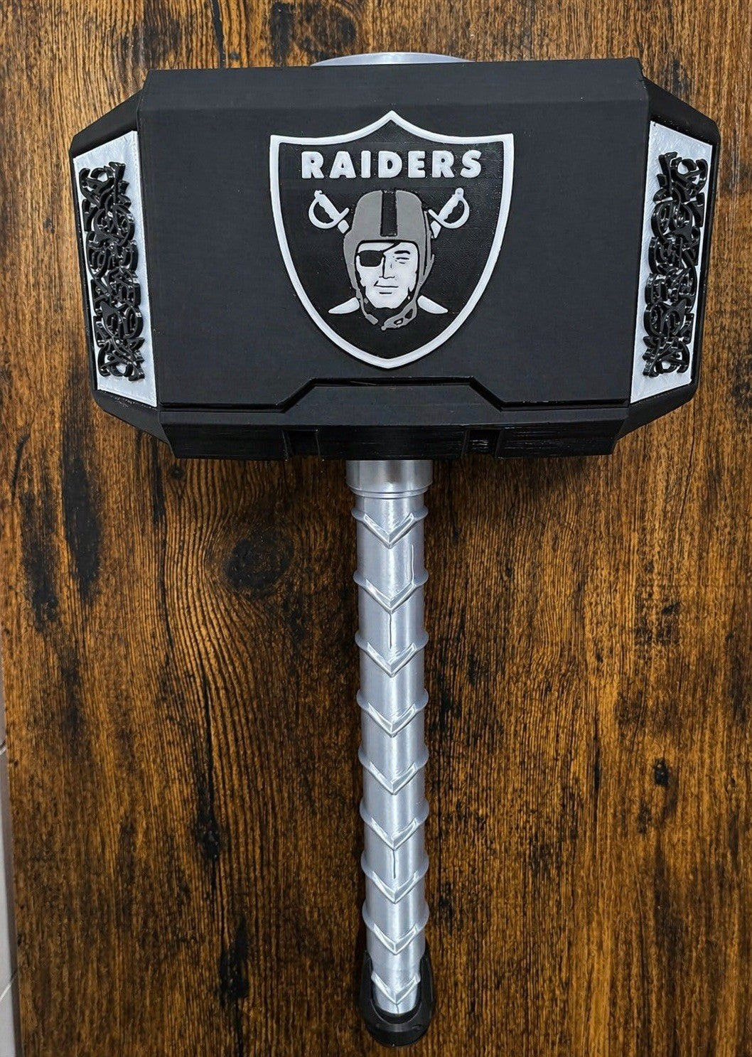 Las Vegas Raiders Thor Hammer & Rock NFL Fan Gift Man Cave Desk Office Oakland
