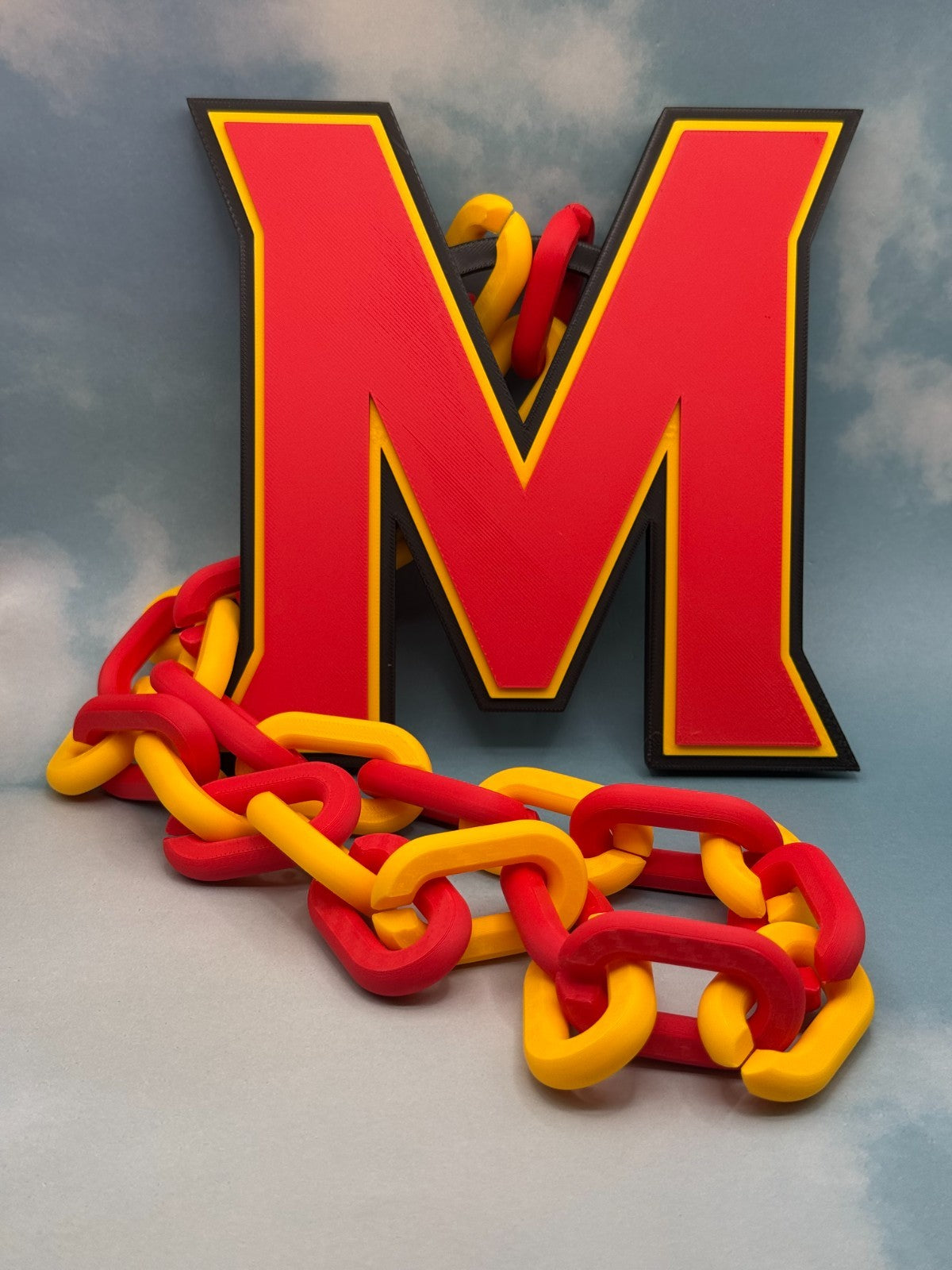 Maryland Terrapins Logo Oversized Necklace Pendant Chain Handmade 3D Printed
