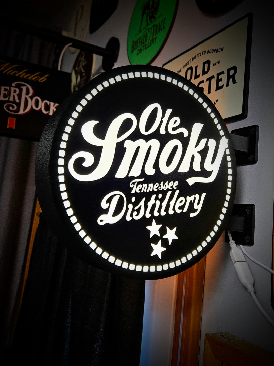 OLE SMOKY DISTILLERY 12 Inch Light Box LED Sign 3D Printed Wall Decor Man Cave
