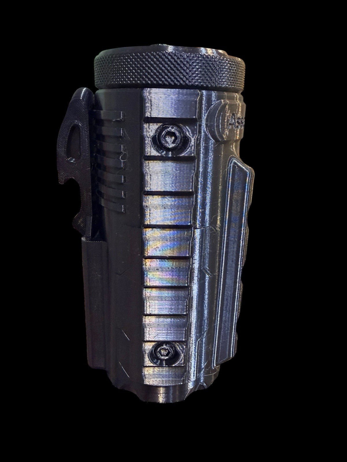 “Assault Koozie” with Knife Bottle Opener - Fits 12 oz Cans