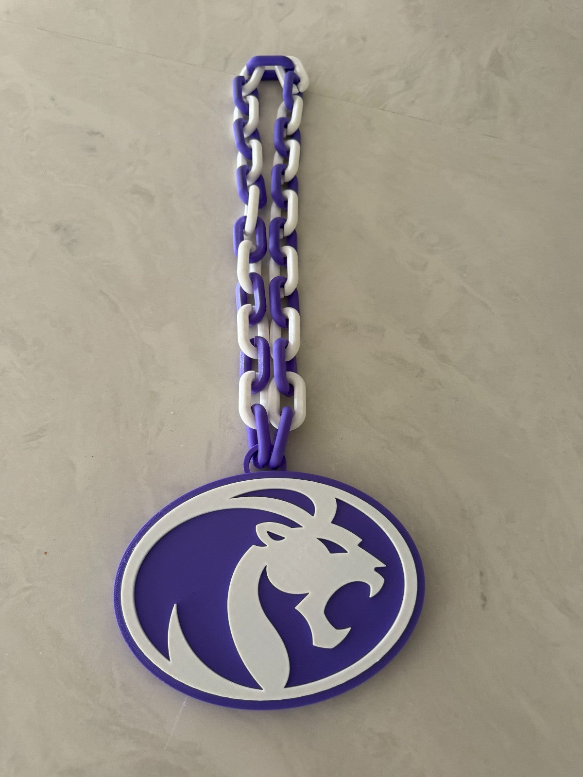 UNA Lions Oversized Necklace Hype Chain NCAA Fan Big Logo Purple Gold