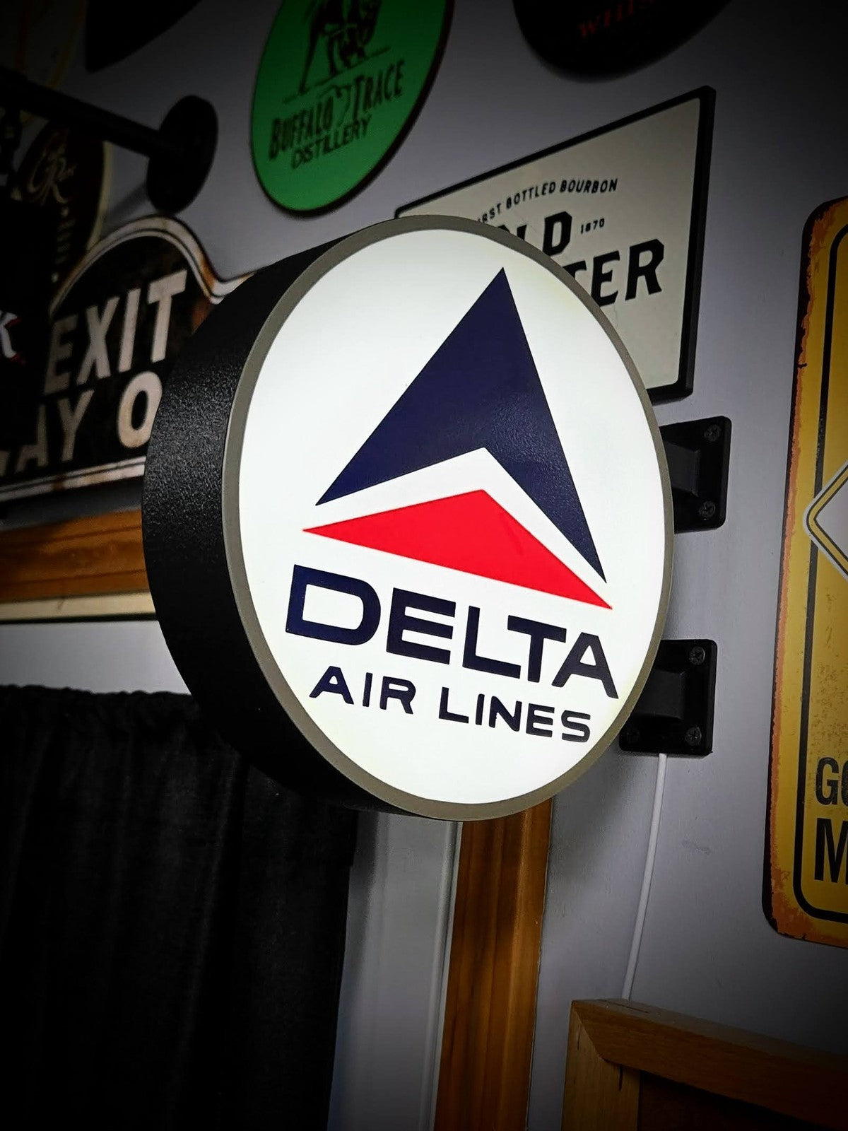 DELTA Airlines 12 Inch Light Box LED Sign 3D Printed Wall Decor Man Cave Garage